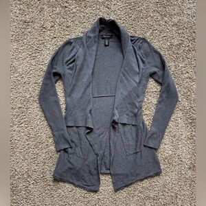 WHBM Grey Ribbed Blanket Cardigan